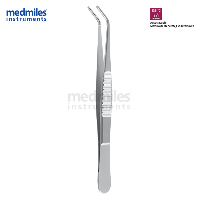 Pęseta chirurgiczna De Bakey wygięta szer. 2mm dł. 16cm