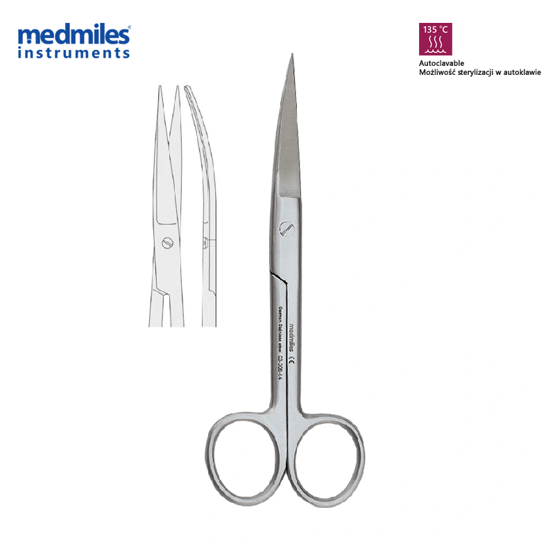 Nożyczki standardowe ostro‑ostre zagięte